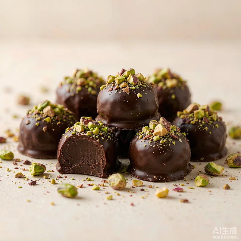 Pistachio dark chocolate bites
