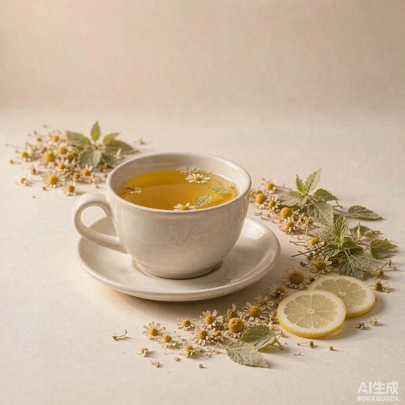 Chamomile and lemon balm tea